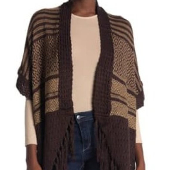 Vertigo Allover Print Fringe Kimono Cardigan NWT - Picture 1 of 16